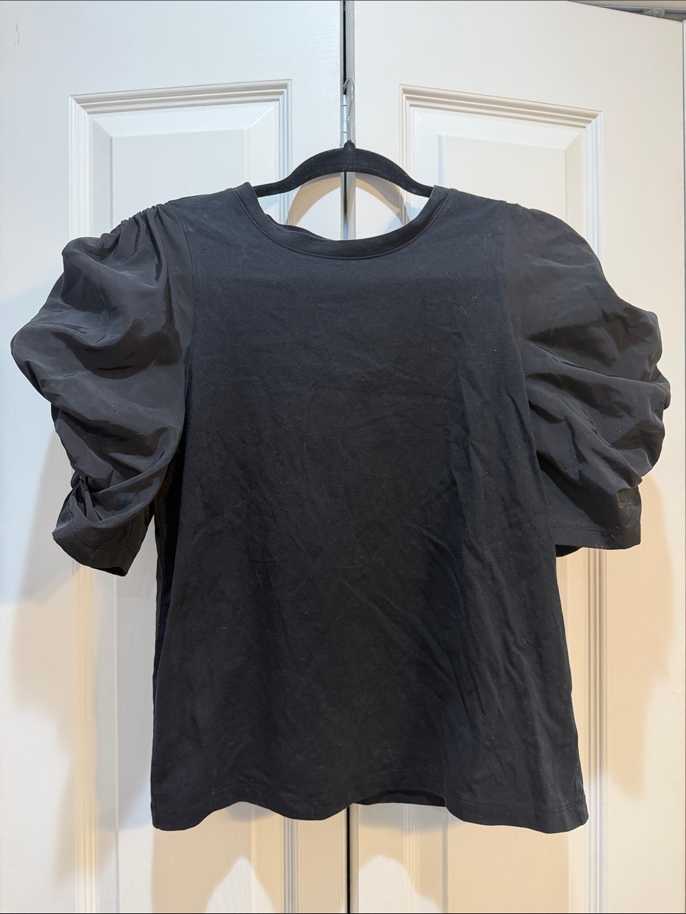 Express Whimsigoth 90s Y2K Fairycore Black Puff Sleeve Top S